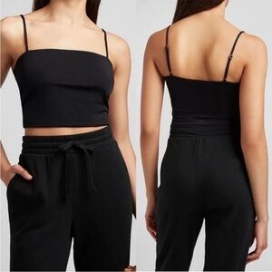 Express Black Body Contour Compression Silky Square Neck Cropped Cami Size XL
